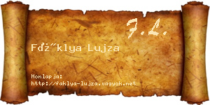 Fáklya Lujza névjegykártya
